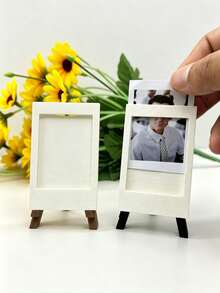 White Mini Instant Photo Frame, Small Easel-Style Photo Frame, Easel-Shaped Photo Display Stand, Reusable Desktop Photo Decor, Multi-Scene Universal Desktop Decoration, Ideal Gift For Friends, Classmates And Family - Multicolor - View 7