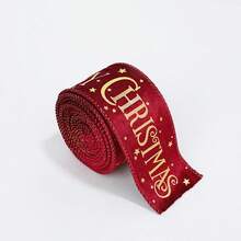 Christmas Gold Foil Letter Velvet Ribbon, Edge-Locked Woven Tape, Gift Wrapping Bow Handmade Decorative Satin Ribbon, Suitable For Gift Wrapping, Floral Decoration, Christmas Tree Decoration, Party Home Decor, Holiday Baking Packaging, Outer Packaging Binding Decoration, Etc. - Multiple Styles - View 8