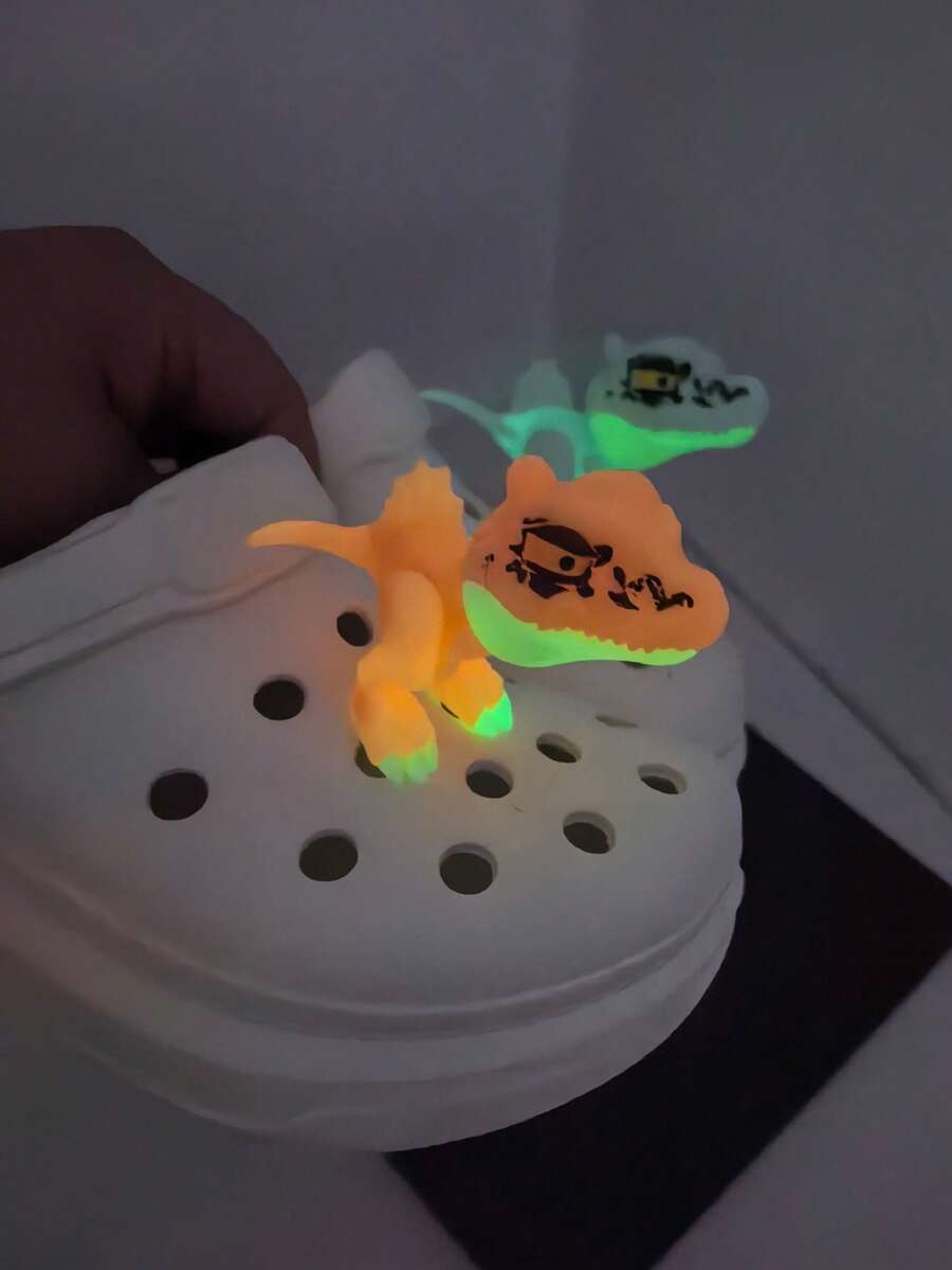 2PCS-Glow-In-The-Dark DIY Fashion Shoe Accessories (Requires Light Exposure), Shoe Charm Suitable For Clogs And Sandals, Funny Shoe Decorations, Perfect Party Gift, Shoes Not Included - Multicolor - View 1