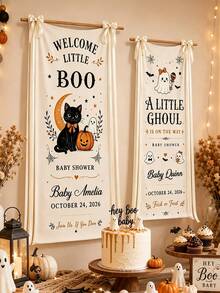 Custom Linen Wedding Welcome & Seating Chart Banner, Personalized Name & Date Fabric Sign, Suitable For Tuscan Vineyard Outdoor Wedding Arch Decor - Multicolor - View 2