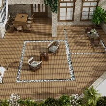 Patio Floor Tiles Pack Of 11 WPC Wood-Plastic Composite Patio Deck Tiles DIY Interlocking Decking Tiles, Quick Deck Floor Tile, Court Tile, Water Resistant Indoor Outdoor -11.8" Oak - Oak + Plastic - View 7