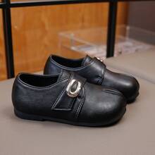 Children's Metal Buckle Soft Sole Split Toe Shoes, Simple Versatile Design, Suitable For Daily Wear, School, Formal Gatherings - Black - View 4
