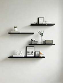 U-Shaped Floating Wall Shelves Set Of 3, Wall Mounted Display Rack,Wooden Wall Mounted Storage Rack, Decorative Display Shelf For Bedroom Living Room Bathroom,Multifunctional Storage Organizer For Books Photos Decorations - View 10