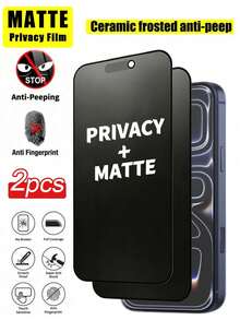 Gorilla Hero 2pcs, Ceramic Matte Anti-Peeping Phone Screen Protector, With Excellent Anti-Peeping Effect, Compatible With IPhone Ultra/18 Promax/18 Pro/18/17e/17 Promax/16 Promax/15 Promax/14 Promax/13 Promax/12 Promax/11 Promax/17 Pro/16 Pro/15/14/13/12/11 And Other Series. - Black - View 45