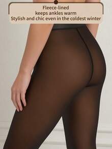 1pc 4-Color Maillard High Waist Sheer Tights, Elastic Tummy Control & Butt Lift, Versatile Full Foot Pantyhose For Commute And Date, Women's Base Layer - Multicolor - View 3