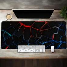1 Pc Large Gaming Mouse Pad, XXL Strata Liquid Desk Mat, Non-Slip Rubber Base Game Mouse Mat, Computer Keyboard Mats Pad, Big Mousepad, Black Line Cool Large Mousepad, For Home Office Gaming Desktop Working - View 3