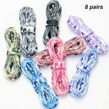 8 Pairs/4 Pairs (0.32 Inch Wide) Flat Camouflage Pattern Shoelaces, Convenient For Daily Replacement, Suitable For DIY Decoration - 8 Pairs In Assorted Camouflage Colors - View 5