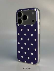 GIIPPA 1件白色底紫色鏤空波點圖案設計手機殼，適用於Phone 17 Pro Max，相容Phone 16 Pro Max、15 Pro Max、14 Pro Max，韓系高端時尚趣味手機殼，相容11/12/13/14/15/16 Pro Max Plus，優雅設計男女皆宜，聖誕節、情人節、復活節、婚禮季與生日送女友的完美禮物！ - 紫色 - 查看 3