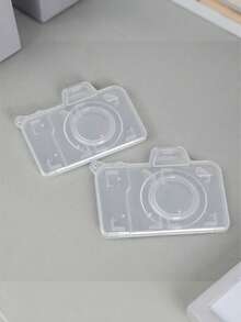 3/1pc Camera-Shaped Compact SD Card Storage Box, SD DSLR Camera Packaging Storage Box, White Memory Card Storage Plastic Box Phone Storage Card Protective Case, Portable Travel Electronic Accessories Card Holder, Camera Storage Card Storage Device, Dual Card Slot Plastic Protective Cover - Multicolor - View 15