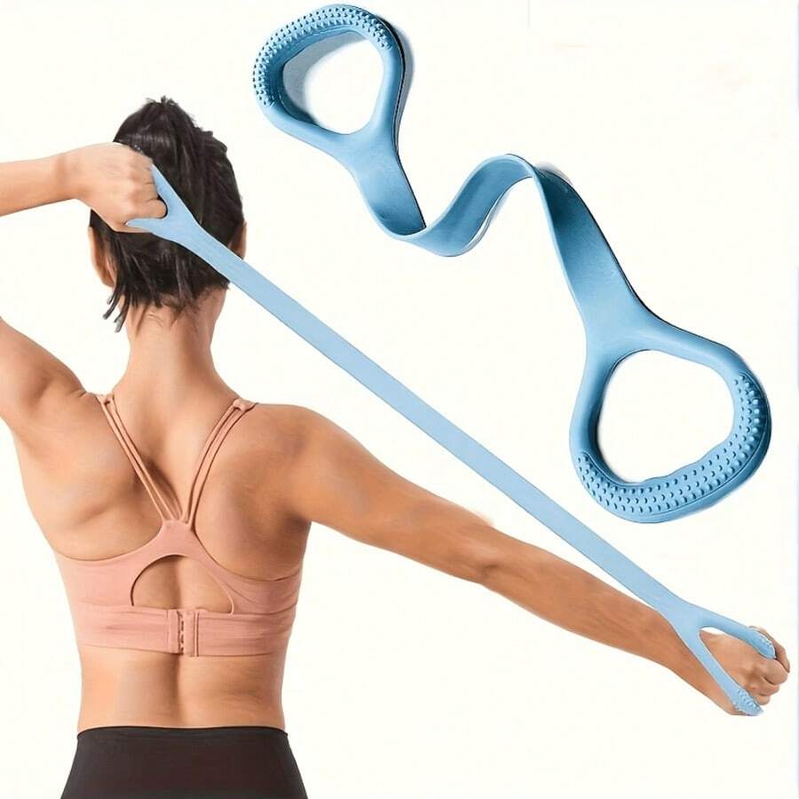 1pc Yoga Resistance Band - Random Color, Premium Elastic Fitness Stretching Rope, Suitable For Back Stretching, Body Shaping, Strength Training And Flexibility Exercises, Ideal For Home Workouts, Gym And Outdoor Fitness Activities