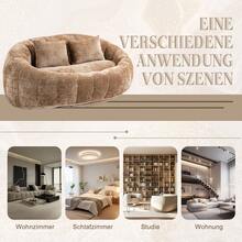 Bean Bag Sofa - Beige Chenille, Comfortable Accent Chair For Home And Outdoor Use - 咖啡棕 - 查看 5