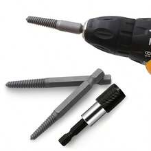 UNISURE 11pcs Hex Shank Reverse Thread Screw Extractor + Twist Drill Bit Set, High-Speed Steel Material, Minimalist Silver Black Cylindrical Design With Twist Drill Bits, Screw Removal And Metal Drilling Tool, Suitable For Home Repair And Father's Day Gift - 6-piece Broken Wire Remover + 5-piece Drill - View 8