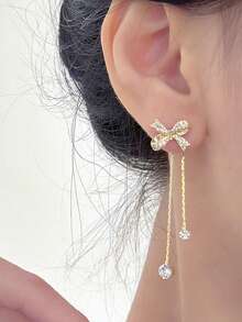 topshiny Anting Menjuntai - Yellow Gold - View 3