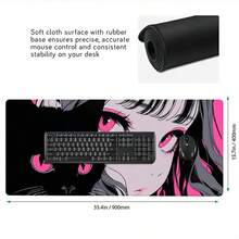 Anime Girl Extra Large Mouse Pad, Game Table Pad, Large Keyboard Pad, Washable, Rubber Anti Slip Bottom, Gift Mouse Pad, Desktop Protection Pad, Study Table Pad, Multiple Sizes Available, Computer Keyboard Pad, Laptop Pad - View 6