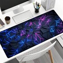 1pc Creative Fashion Geometric Design Extended Gaming Mouse Pad, Large Gaming Mouse Waterproof With Rubber Base, Non Slip Desktop Pad, Suitable For Home And Office, Abstract Painting - View 8