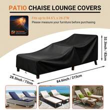 Outdoor Pool Lounge Chair Cover Set, All-Weather Dustproof & UV-Resistant Patio Furniture Protector, 210D Tear-Resistant Oxford Fabric With Breathable PU Coating, Dust & Stain Resistant, Bottom Drawstring + Four-Corner Tie-Down Windproof Design, Secure Fit, Suitable For Patio, Lawn, Deck Lounge Chairs - Protective Case - View 7