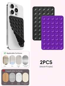 Double-Sided Silicone Suction Cup Phone Holder, Reusable Waterproof Non-Slip Phone & Tablet Suction Mount, Hands-Free Phone Stand, Suitable For Mirror, Glass, Tile, Self-Adhesive Phone Holder, For Makeup, Shower, Cooking, Video Recording - Multicolor - View 39