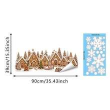 1/2/3pcs Christmas Winter Village Window Stickers, Static Glass Film Snow House Pine Tree Decals, Home Window Decoration, Removable Christmas Holiday Party Decor - Multicolor - View 15