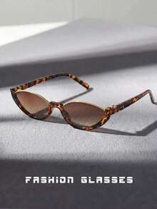 Unisex Leopard Print Cat Eye Metal Sunglasses, Half-Frame Curved Design - Bohemian Fashion Glasses, UV400 UV Protection, Suitable For Vacation, Travel, Beach Wear, Elegant Design - Multicolor - View 12