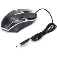 Ratón de Computadora con Cable, Puerto USB, Ratón Óptico Luminoso, Conexión Plug and Play, Operación Sencilla, Ideal para Juegos, Oficina y Negocios (Negro) - Negro - Ver 1