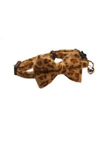 Leopard Print Pet Collar, Suitable For Small Dogs And Cats, Decorated With Bowknot, With Adjustable Strap And Quick-Release Buckle, Cute And Fashionable, Unisex For Pets - Multicolor - View 15