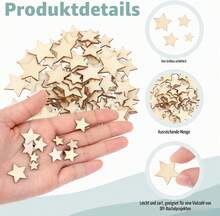 100-Piece Mini Wooden Stars In Mixed Sizes 10/12/15/20mm, Scatter Decor Stars For DIY Crafts, Table And Christmas Decoration - 100Pcs - View 5