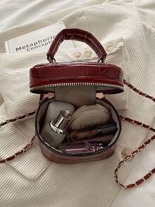 Lightweight Mini Chain Bag Quilted Handbag Bucket Bag Suitable For Girls, College Students And Office Workers - Burgundy - View 9