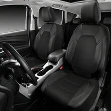 4pcs Multi-Color PU Leather & Sandwich Mesh Car Seat Covers, Breathable Mesh And PU Leather Material, Suitable For Sedan, SUV, Truck, Breathable, Airbag Compatible - Sandwich Mesh - View 2