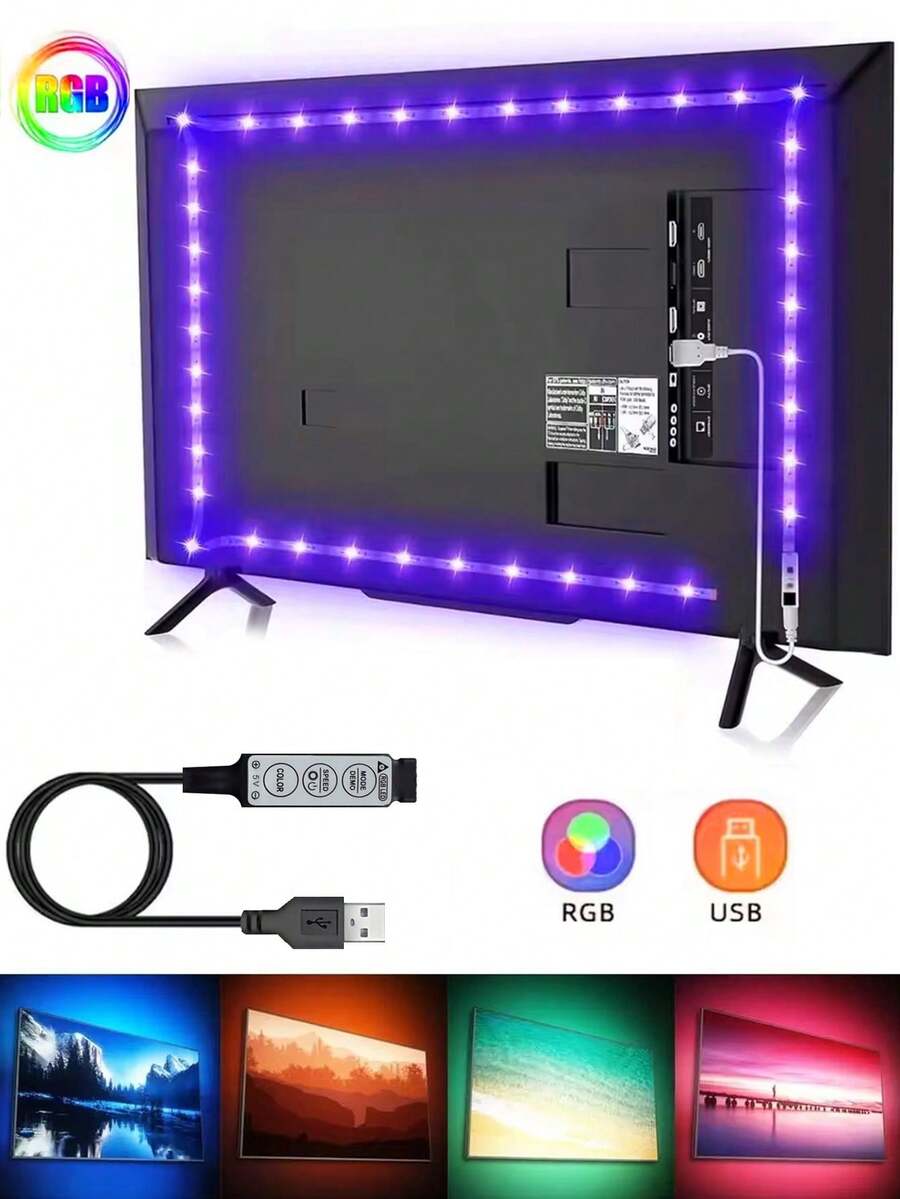 1m/5m/10m/15m/30m LED Smart Light Strip, 5050 RGB, Self-Adhesive Flexible Tape Light, For TV Backlight, Gaming Room, Christmas, Valentine's Day Decoration