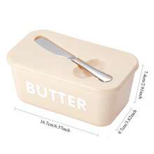Butter Storage Box With Integrated Knife And Lid, Stainless Steel Cutter For Easy Slicing, Keeps Refrigerator Organized And Hygienic. 1 Set Butter Dish Kit, Includes Stainless Steel Butter Knife, Cheese Box, Cheese Slicer, Refrigerator Storage Box, Suitable For Home Kitchen, Outdoor Picnic And Camping - Butter Dish - View 10