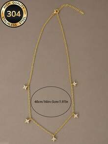 1pc 14k Gold Plated Women's Minimalist Luxury Elegant Rhinestone Four-Leaf Flower Necklace, Gift For Girlfriend, Christmas, Thanksgiving - Necklace 4 - View 5