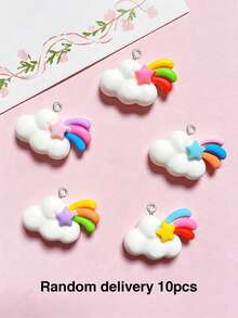 10/20/100pcs Creative Shooting Star Cloud Pendant Charms DIY Handmade Keychain Bag Pendant Accessories - Clouds - View 16