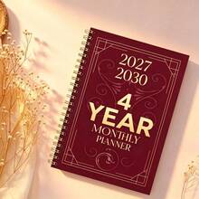 1PC A5 2027-2030 Monthly Schedule/Calendar - January 2027 - December 2030, 4-Year Monthly Schedule, Color Themed Cover Design Diary, Annual Calendar Planning - Multicolor - View 5