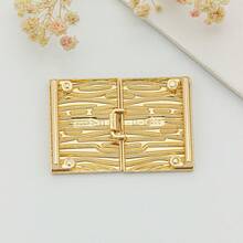1pc Women's Gold Metal Belt Buckle, Coat Belt Buckle Decoration, Down Jacket Strap Connector Hook, DIY Bag Repair Sewing Accessory Buckle - A - View 3