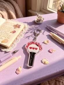 1pc/6pcs BangTang K-Pop Theme Fan Support Pattern Keychain, Cute Asymmetrical Shape Metal Butterfly Buckle Functional Pendant Decoration, Suitable For Fan Meetings, Concert Support, Birthday Gifts, Student Backpack Decoration, Merchandise Collection, Holiday Celebration And All-Season Use - Multicolor - View 6