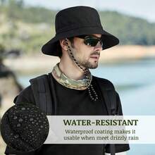 2 Paket Topi Ember Tahan Air Musim Semi/Panas, Topi Hiking Luar Ruangan, Tas Penyimpanan Lipat, Tipis, Cepat Kering, Dengan Tali Tahan Angin yang Dapat Diatur, Topi Ember Unisex, Topi Pelindung Matahari, Cocok Untuk Aktivitas Luar Ruangan, Hiking, Panjat Tebing, Memancing, Berburu, Perjalanan, Golf - Topi nelayan - View 11