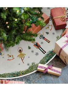 1pc Christmas Tree Skirt Featuring Nutcracker-Themed Soldier And Princess Motifs; A Decorative Mat Designed To Conceal The Tree Stand And Enhance The Festive Atmosphere. - Multicolor - View 7