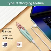 Hatteker 1pc 2-In-1 Electric Eyebrow Trimmer For Women, Portable Eyebrow Shaver And Trimmer, USB Rechargeable Lipstick-Shaped Hair Remover - View 5