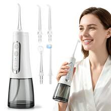 Hailicare Portable Water Flosser, 4 Modes, IPX7 Waterproof 300ML Water Flosser, Suitable For Home And Travel Teeth And Gum Cleaning, Type-C Charging, 2-Minute Auto Shut-Off And Smart Memory Function, Multiple Nozzles - White - View 2