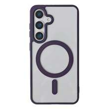 馬卡龍色磁吸透明極簡手機殼，適用於 iPhone X XR XS Max 11 12 13 14 Pro Max 15 15 Pro 16 16 Pro Max 17 17 Pro Max Galaxy S22 23 24 Plus 25 25 Ultra 26 26 Plus 26 Ultra - 暗紫色 - 查看 3