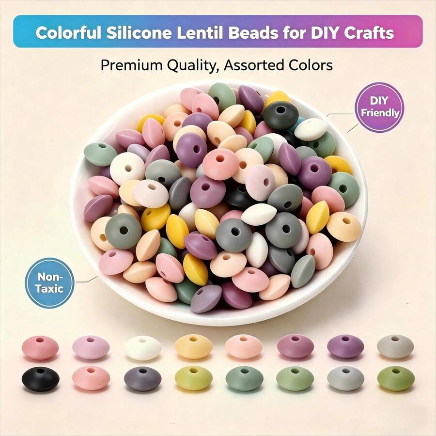 12mm Matte Abacus Silicone Spacer Beads, 138/338pcs Morandi Mixed Color ...