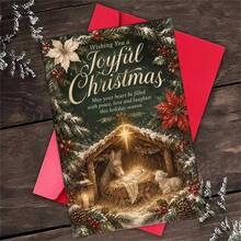 1 Greeting Card + 1 Envelope, Cute Christmas Card, Kangaroo And Gingerbread Man Theme, Merry Christmas, Gift For Friends, Winter Holiday Art Card - Single Piece - View 3