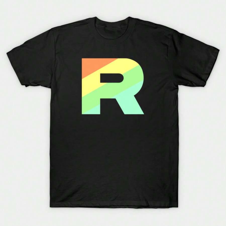 Unisex-Sommer/Herbst T-Shirts - Team Regenbogen Rocket T-Shirt - Festival Outfits Frauen - Y2K - Urlaubs-Nachtoutfits - Musikfestival - Strandparty - Date Night - Schwarz - Übersicht 1