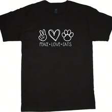 Peace Love Cats Cat Person Gifts S Graphic Tees Clothing Rel - 款式 - 查看 1