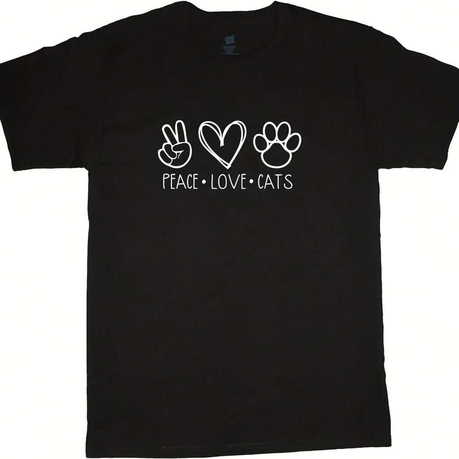 Peace Love Cats Cat Person Gifts S Graphic Tees Clothing Rel - 款式 - 查看 1