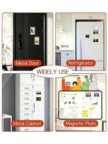 Acrylic Magnetic Refrigerator Photo Frame, Transparent Wavy Edge Acrylic Photo Frame, Suitable For Mini And Wallet Size Photos, Transparent Refrigerator Magnet Photo Display Stand, Wallet Size Photo Frame, Refrigerator Decoration - Multicolor - View 6