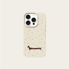 1 pieza Funda de teléfono de TPU con cobertura completa y diseño de patrón de perro salchicha transparente con efecto espacial - Multicolor - Ver 3