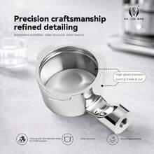 1pc Espresso Bottomless Portafilter/New Style, Flat Bottom, No Workstation Required/Coffee Extraction Tool/304 Stainless Steel/Detachable & Washable/Essential Tool For Baristas, Compatible With Donlim 51mm 3-Lugs And Other Models - Silver - View 10