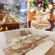 1pc Cheesecloth Table Runner, Semi-Transparent Gauze Tablecloth, Bohemian Or Rustic Style Wedding Table Decor, Suitable For Wedding Decoration, Arch Drapery, Bridal Shower, Holiday Party Decor - Multicolor - View 7