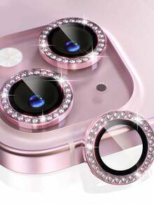 3pcs/Pack Colorful Rhinestone Camera Lens Protector Film Compatible With Apple 18/18PPro/18Promax/17/17Air/17pro/17promax/16/16pro/16plus/16promax/16 14 Pro 6.1 Inch /14 Pro Max 6.7 Inch Camera Lens Protector Film, Embedded Artificial Diamond Shiny Camera Cover Tempered Glass Compatible With Apple 14 Pro Max /14 Pro/15/15Promax/15Pro [Perfect Fit] - Artificial Diamond Multicolor - Pink - View 34